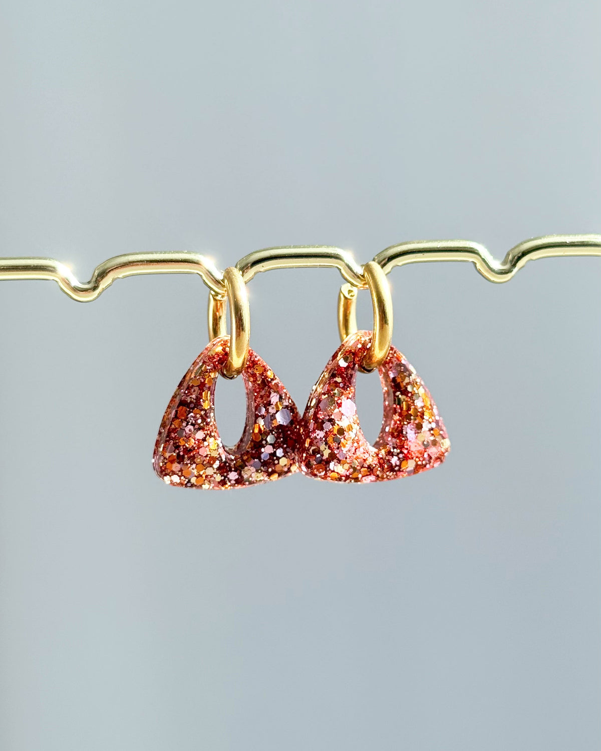 Créoles triangles - cuivré rosé