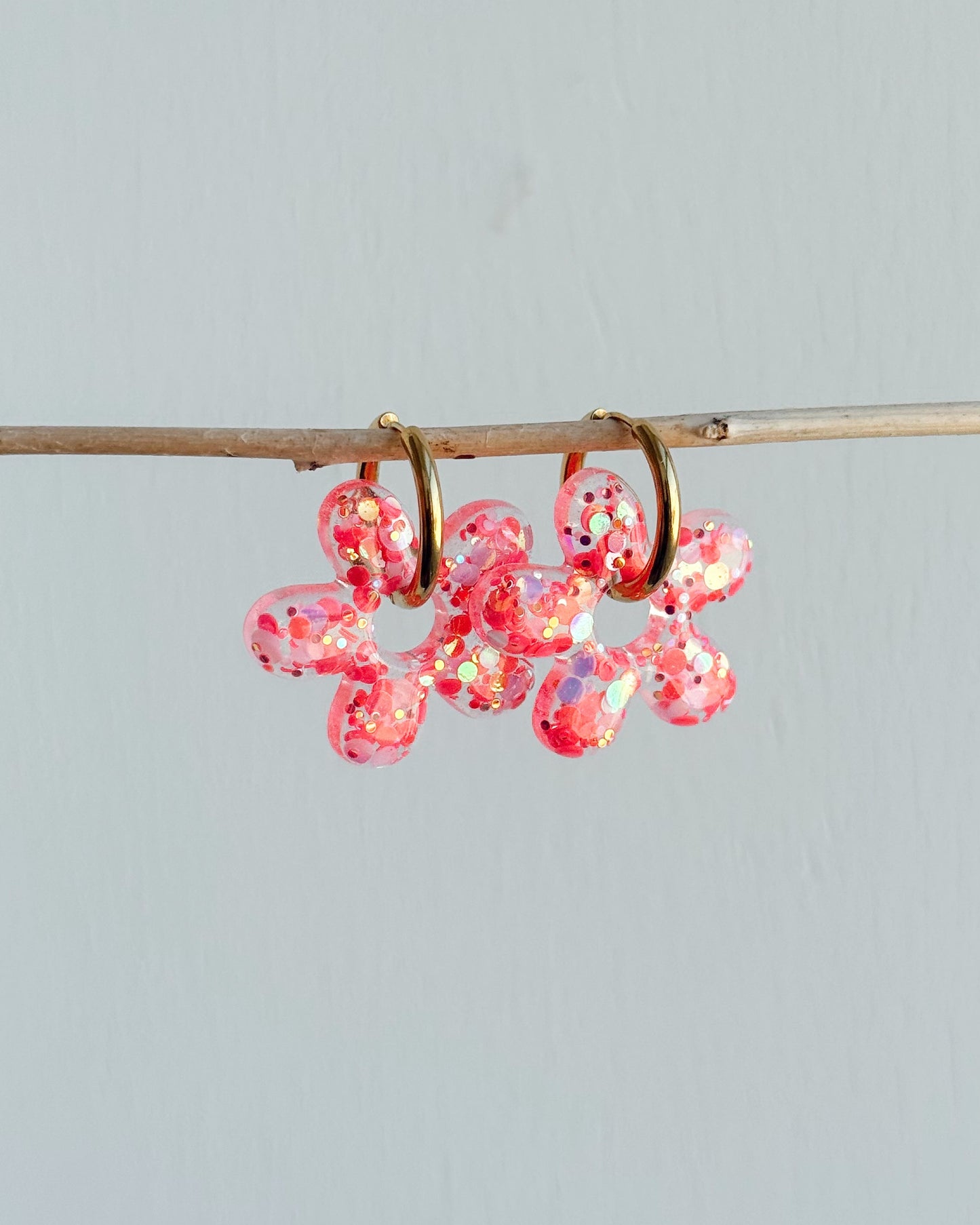 Créoles marguerites - FRAMBOISE POP