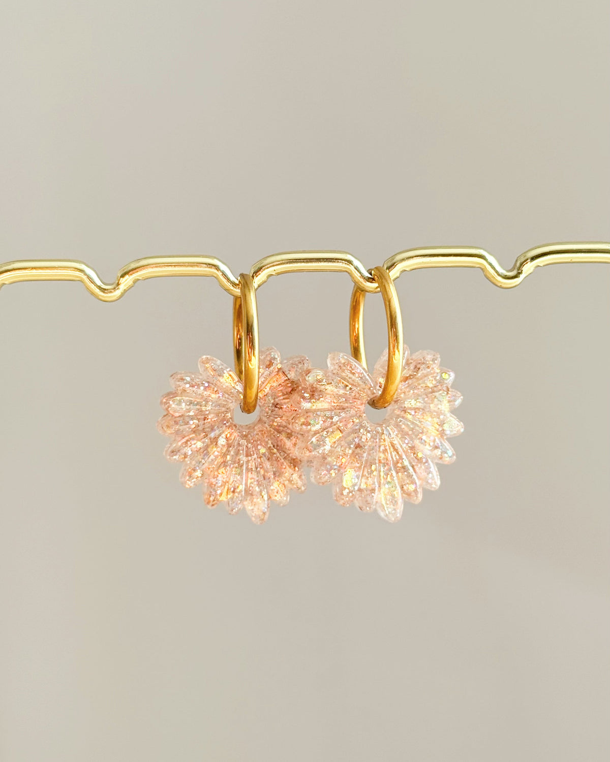 Créoles Palméa - beige pailleté