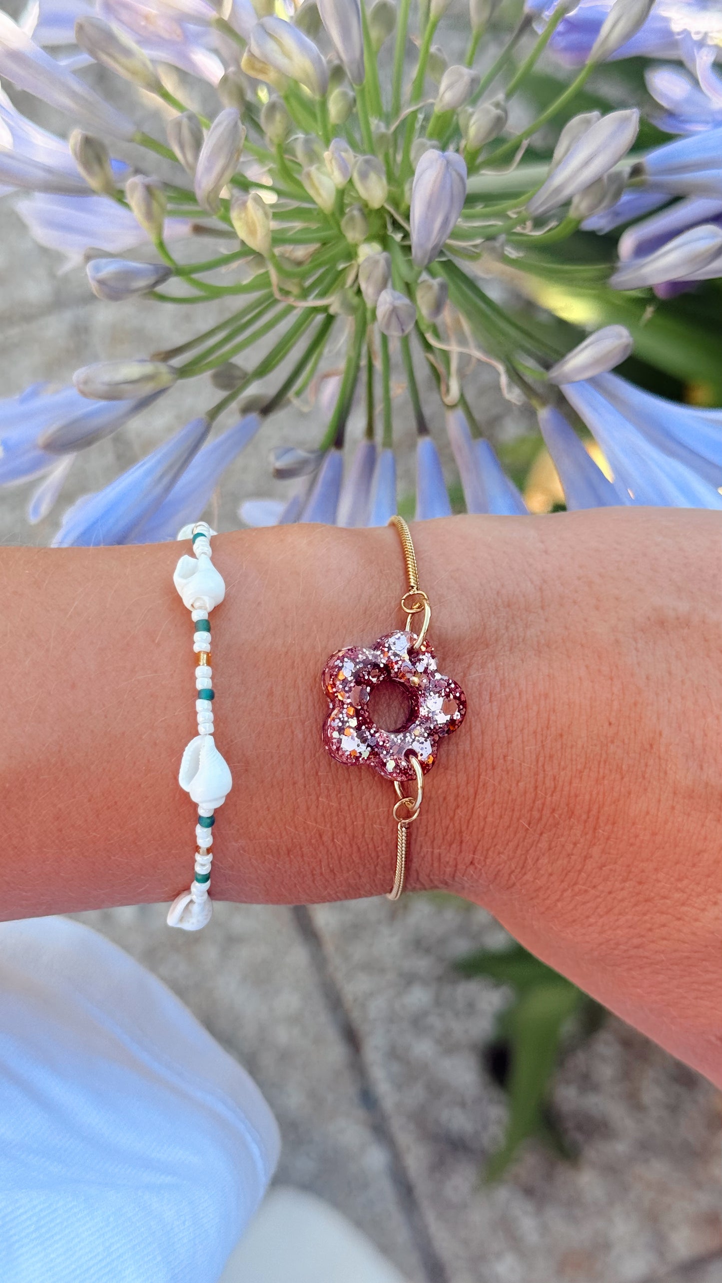 BRACELET Flowers - cuivré rosé