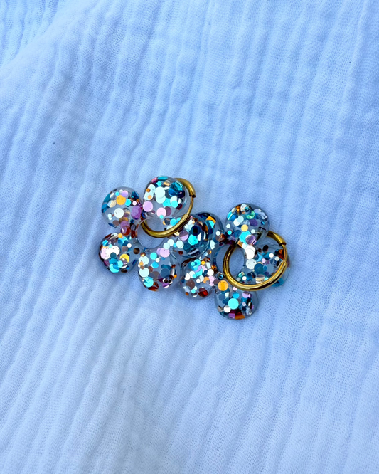 Créoles grandes fleurs - nuit cosmique