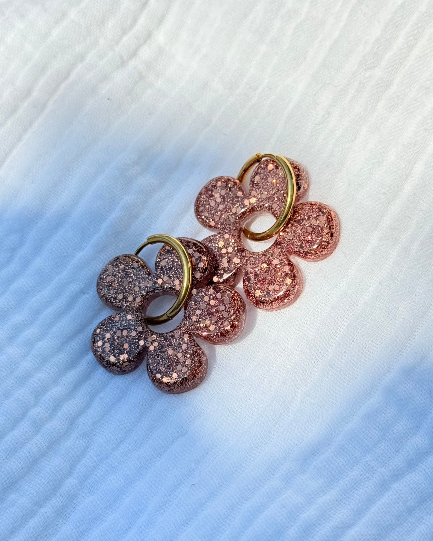 Créoles grandes fleurs - terracotta