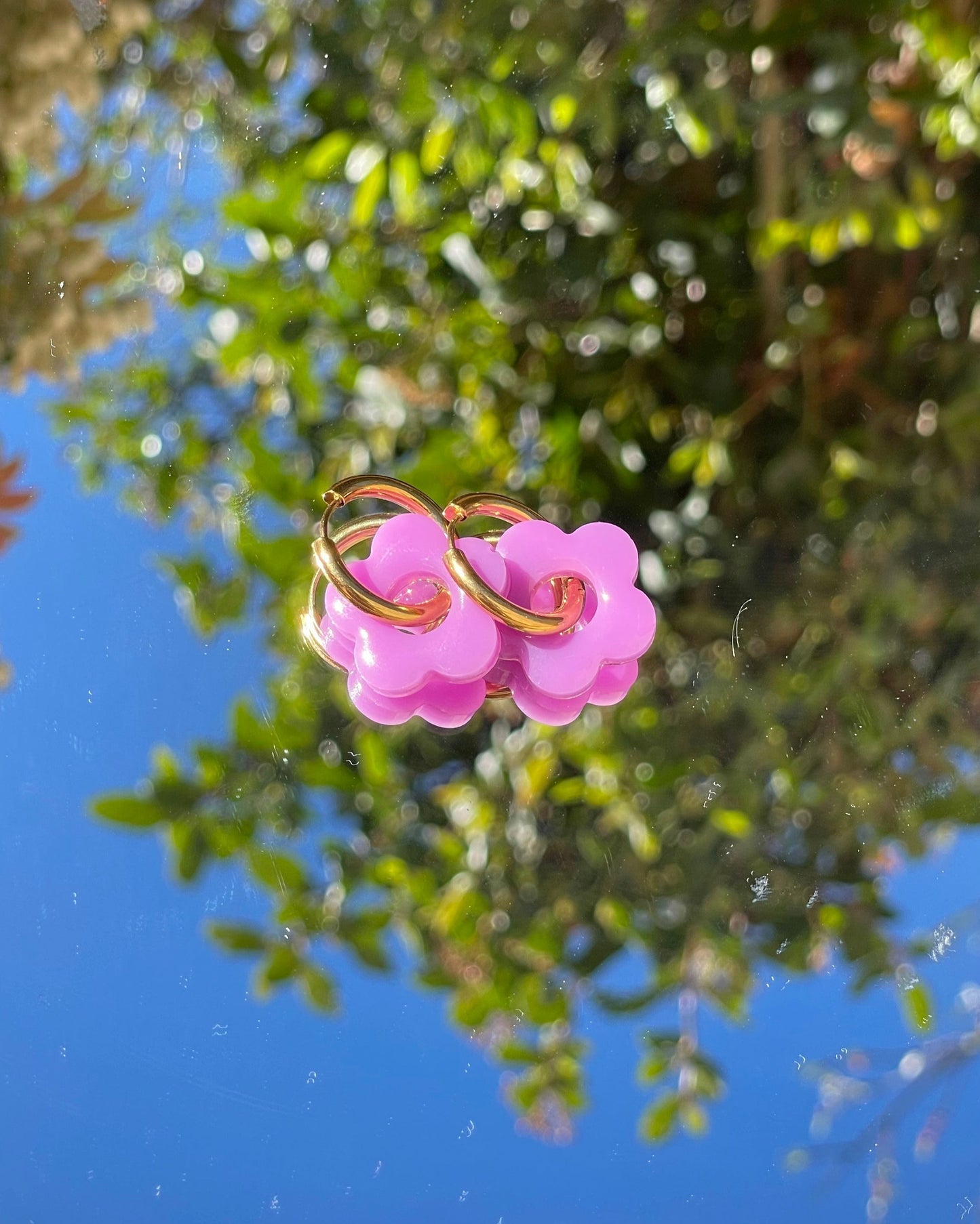 Créoles MOYENNES fleurs - violet