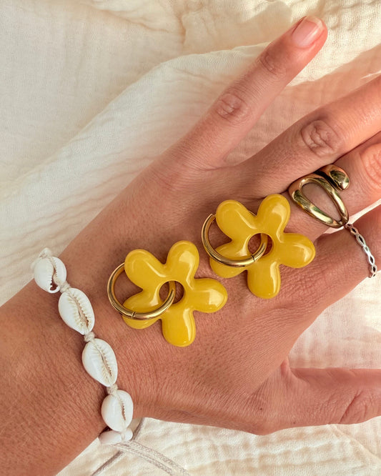 Créoles marguerites - jaune