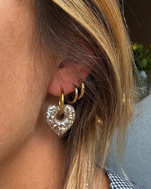 Créoles coeur - doré champagne