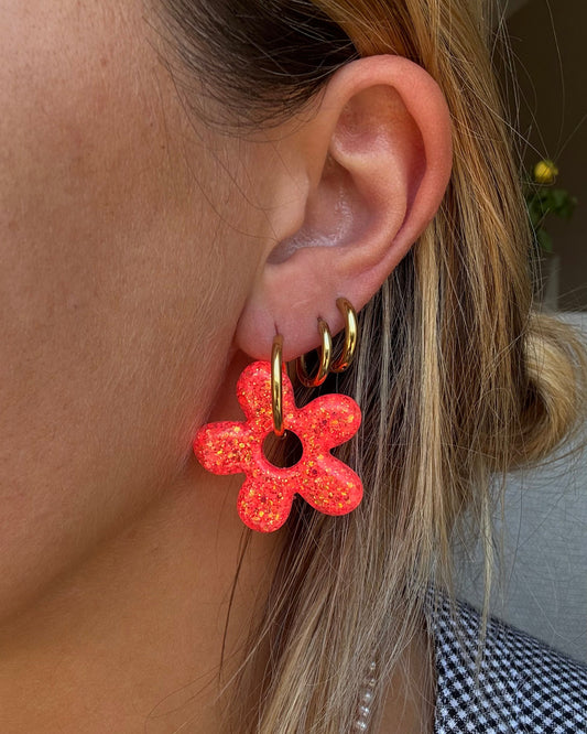 Créoles marguerites - corail