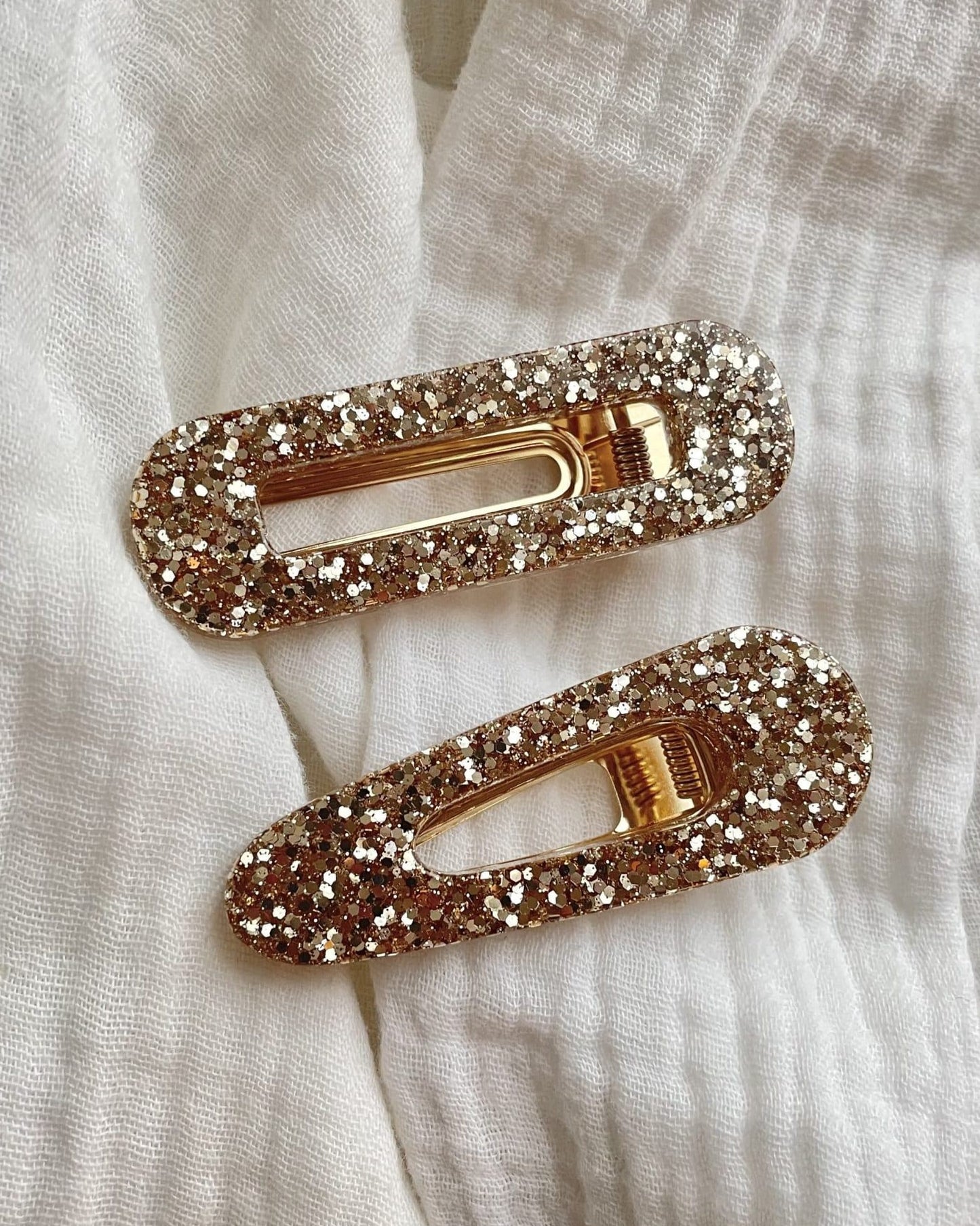 Barrette cheveux - doré champagne