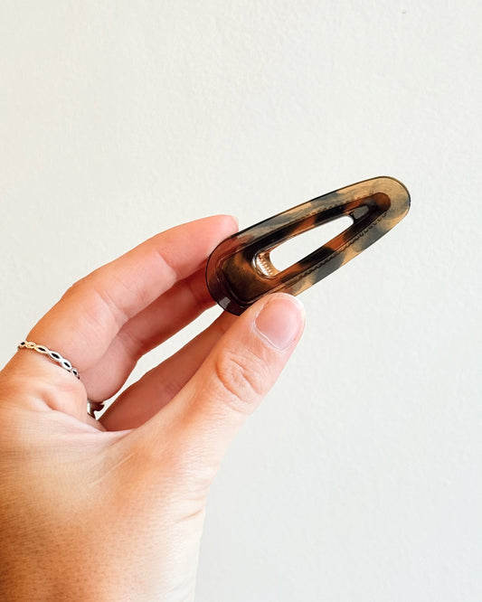 Barrette cheveux - marbrée marron