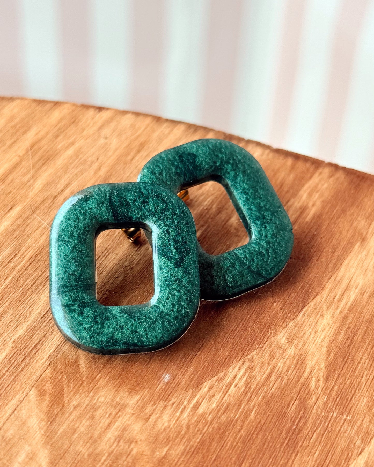 BOUCLES MIRA - vert sapin nacré