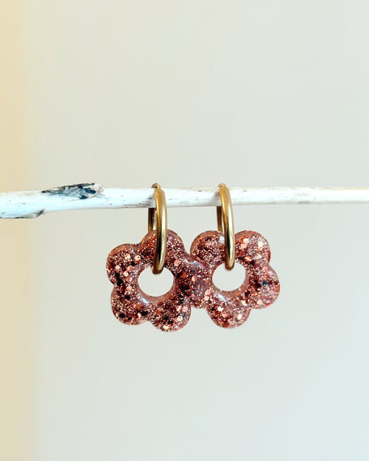 Créoles MOYENNES fleurs - terracotta