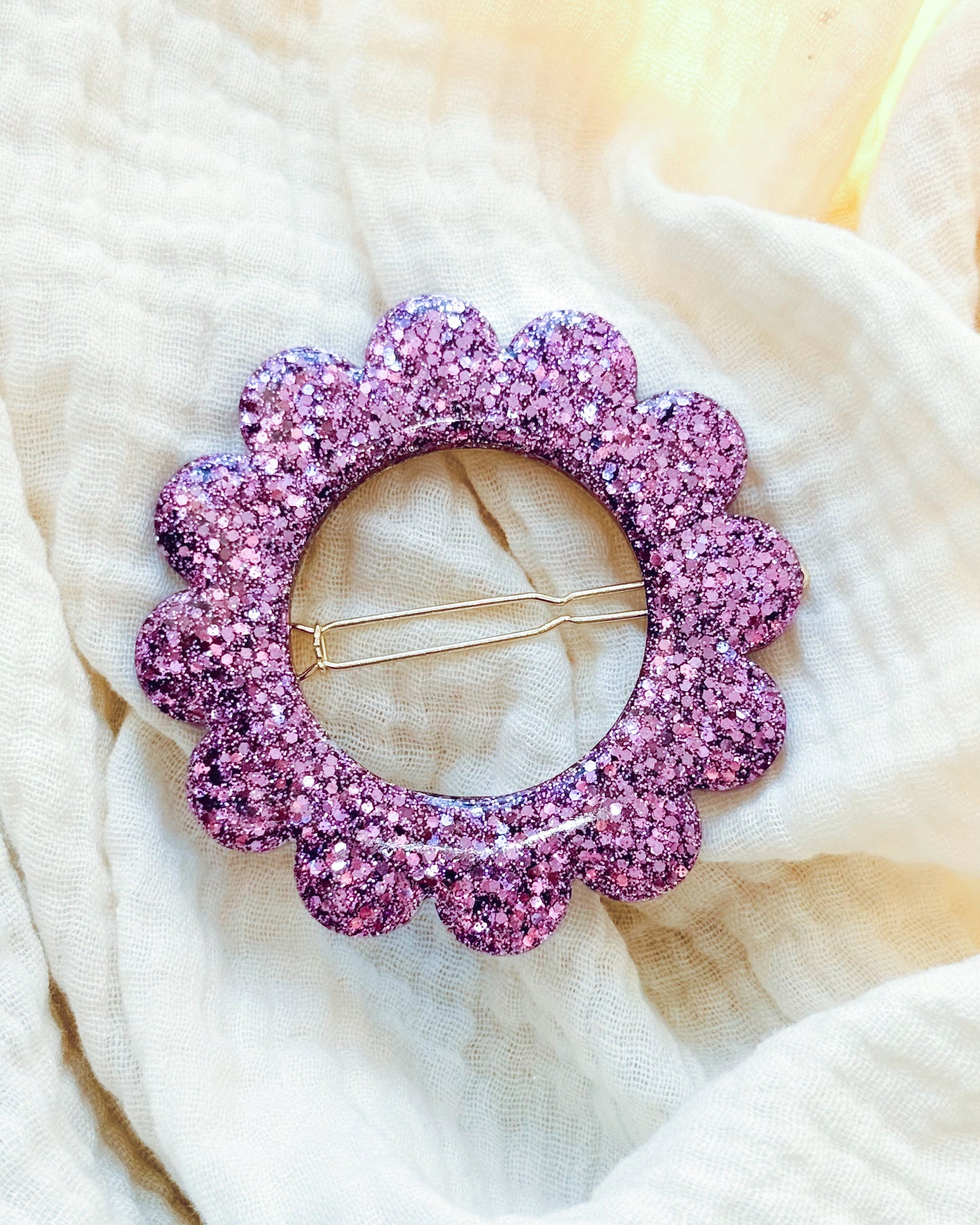 GRANDE barrette flower - violette