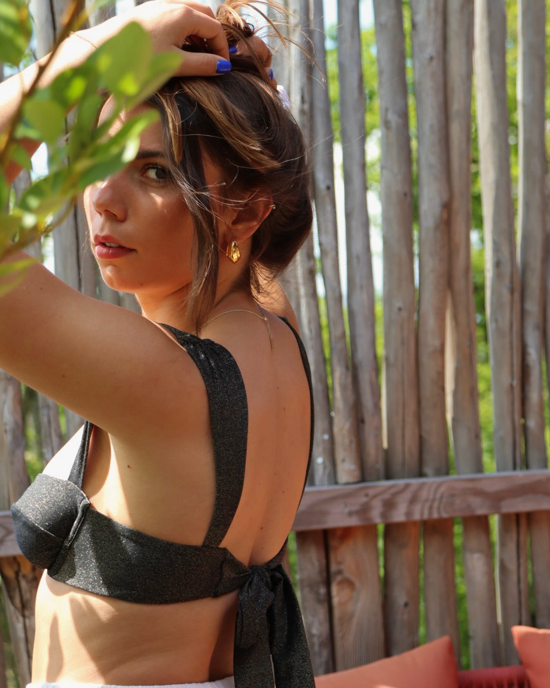 MAILLOT BALCONNET LOUISA GRIS PAILLETÉ