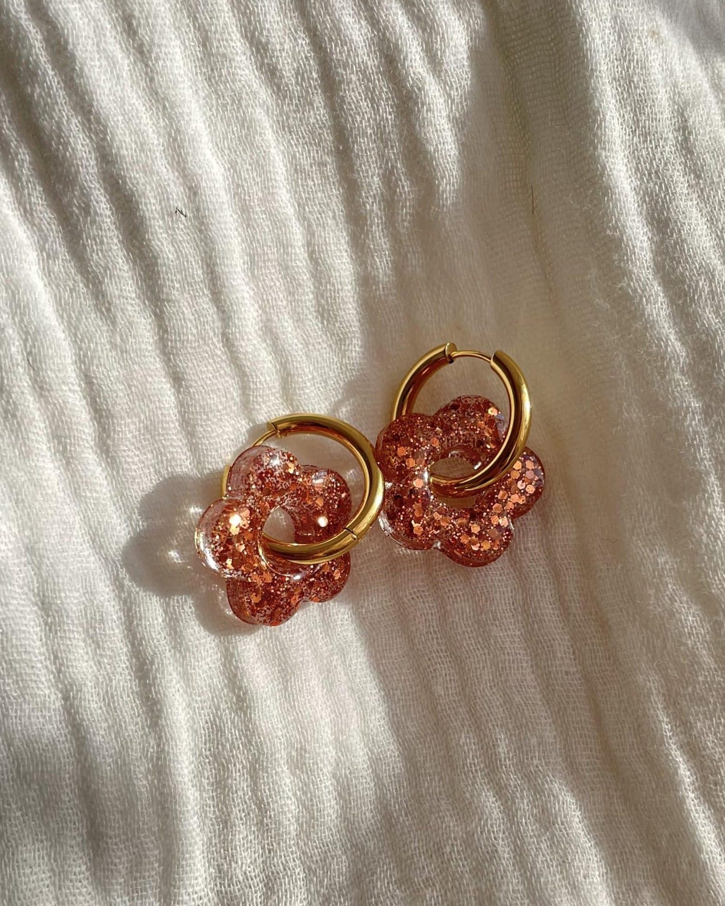 Créoles MOYENNES fleurs - terracotta