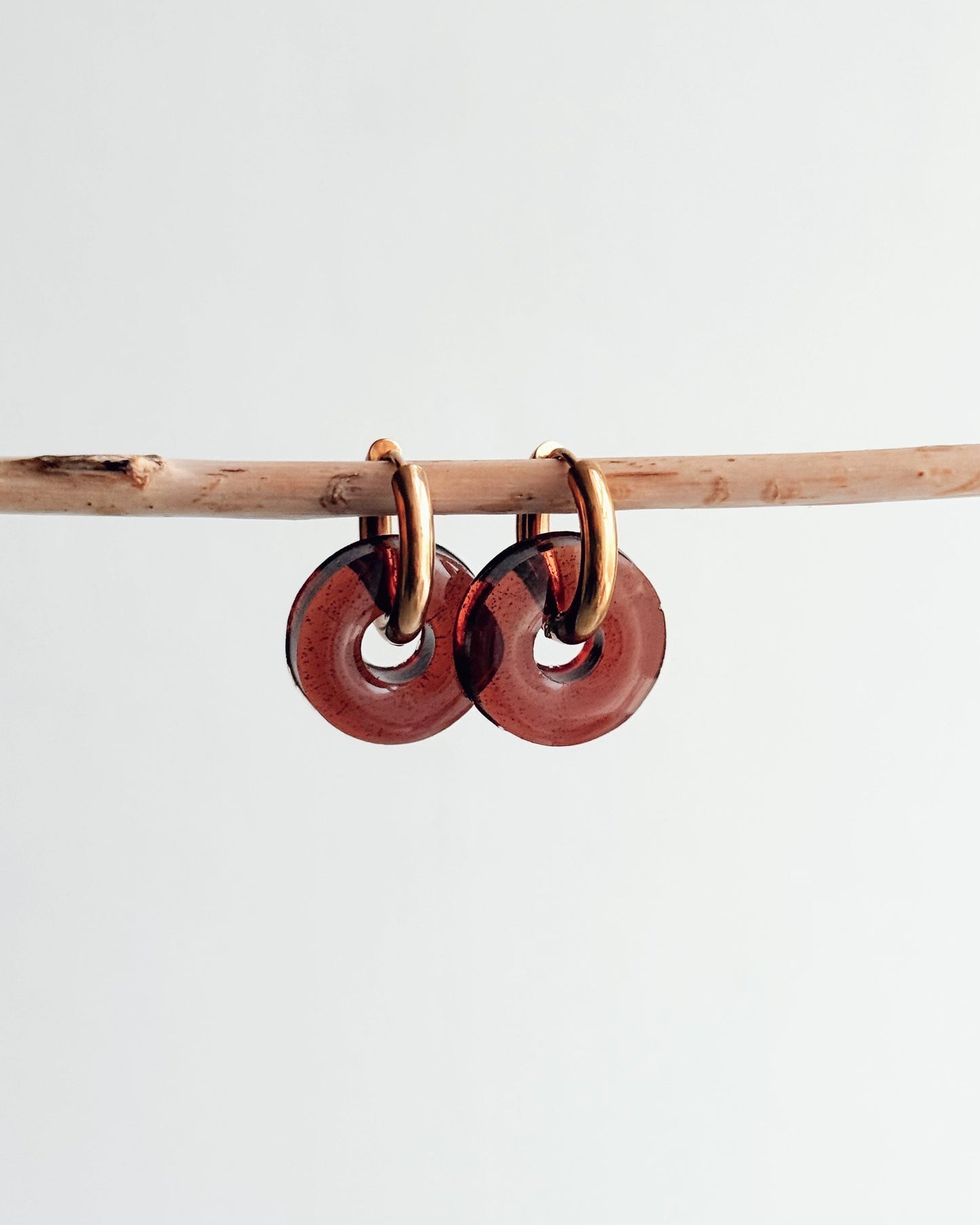 Créoles BABY LUNA - marron foncé transparent