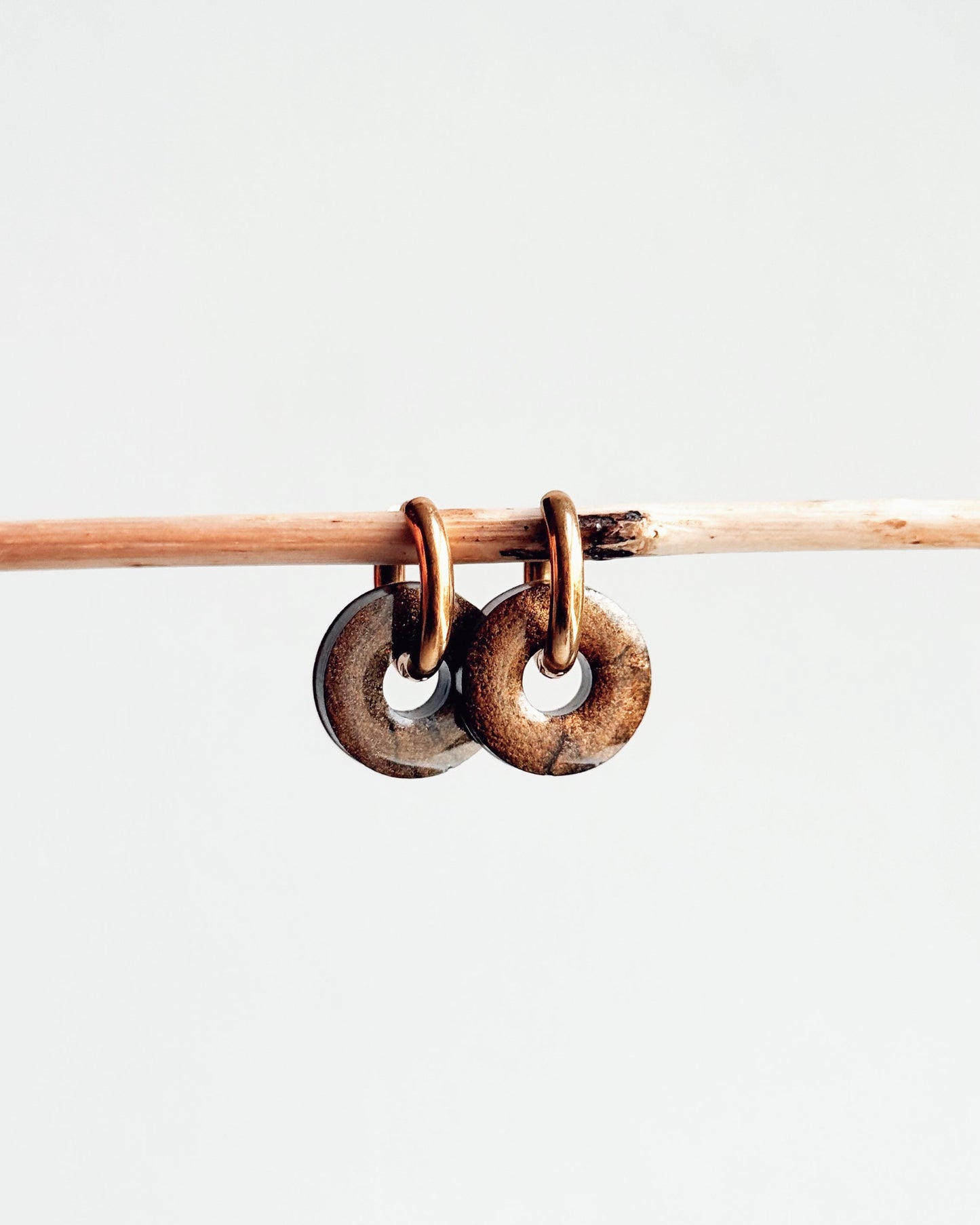 Créoles BABY LUNA - marron nacré