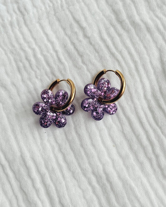 Créoles MAYA - violette ❃