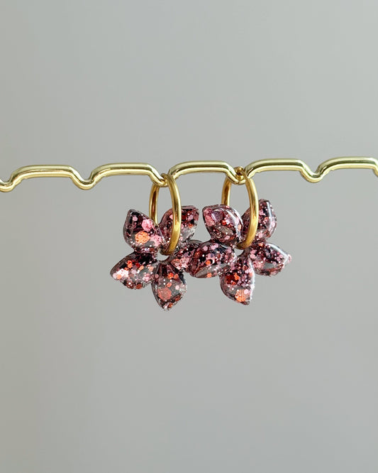 Créoles Monoï - marron & rose