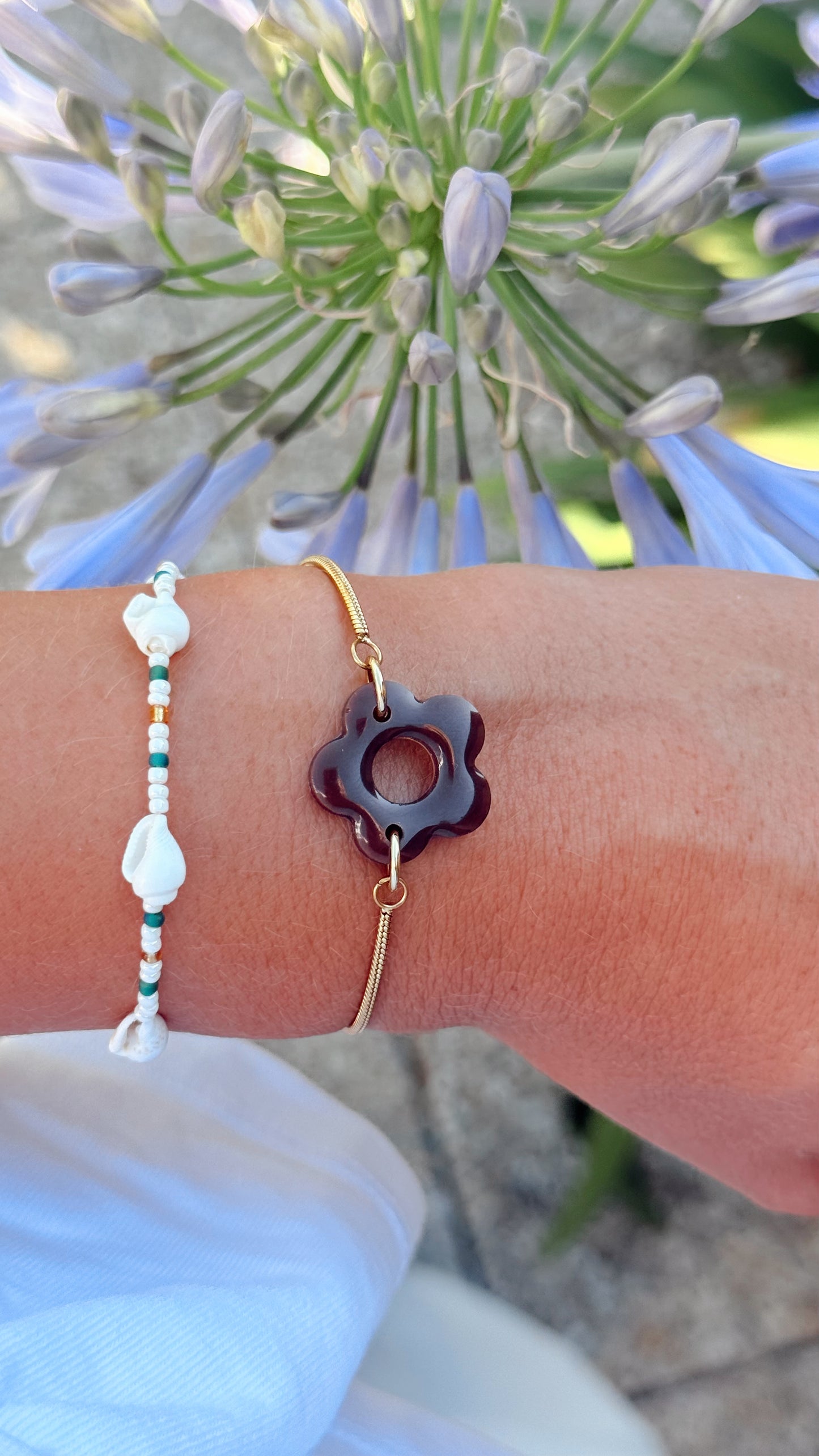 BRACELET Flowers - chocolat