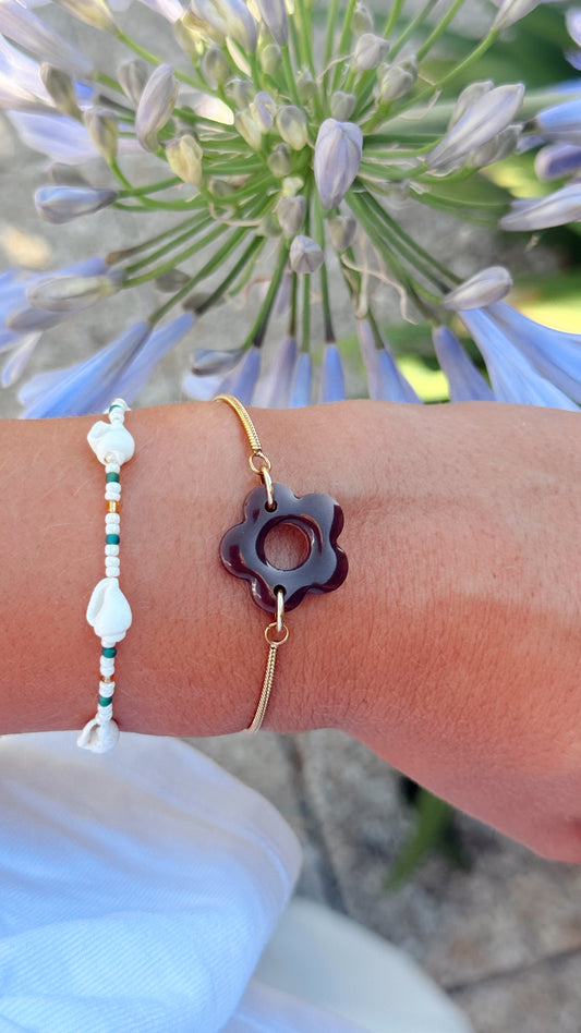 BRACELET Flowers - chocolat