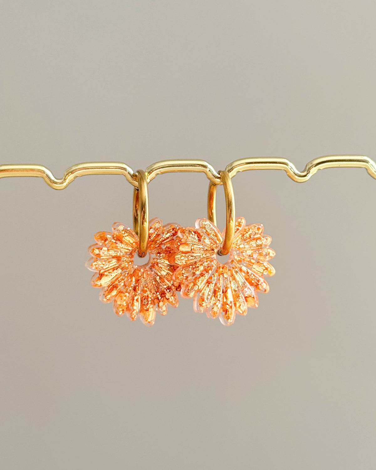 Créoles Palméa - orange pailleté