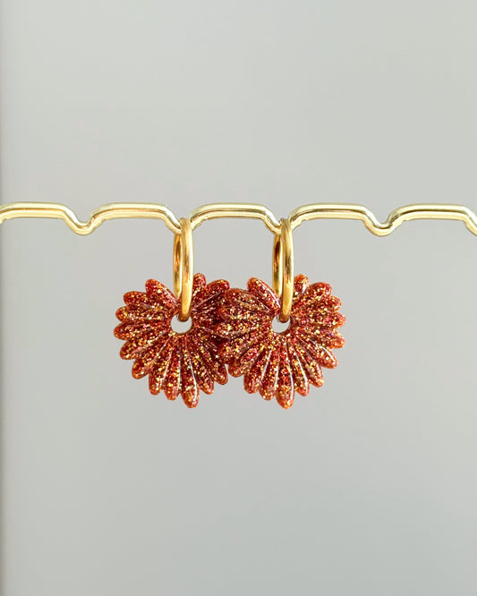 Créoles Palméa - orange mini paillettes