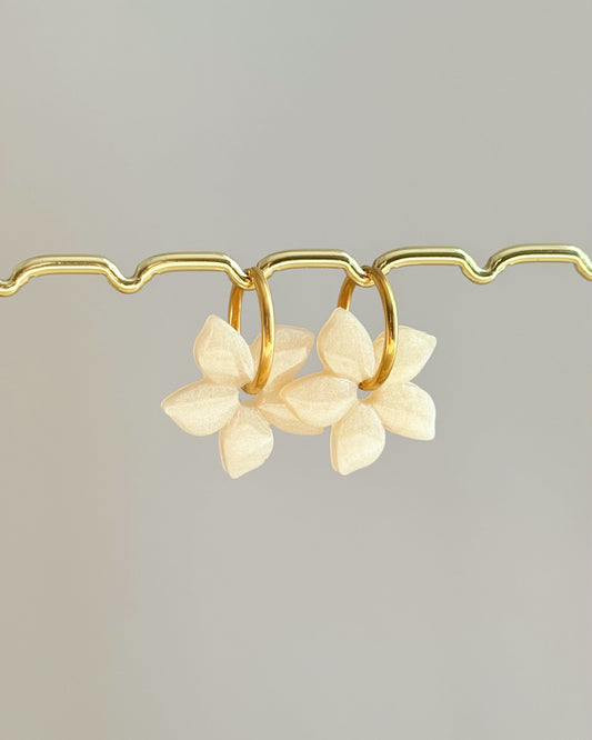 Créoles Monoï - beige nacré