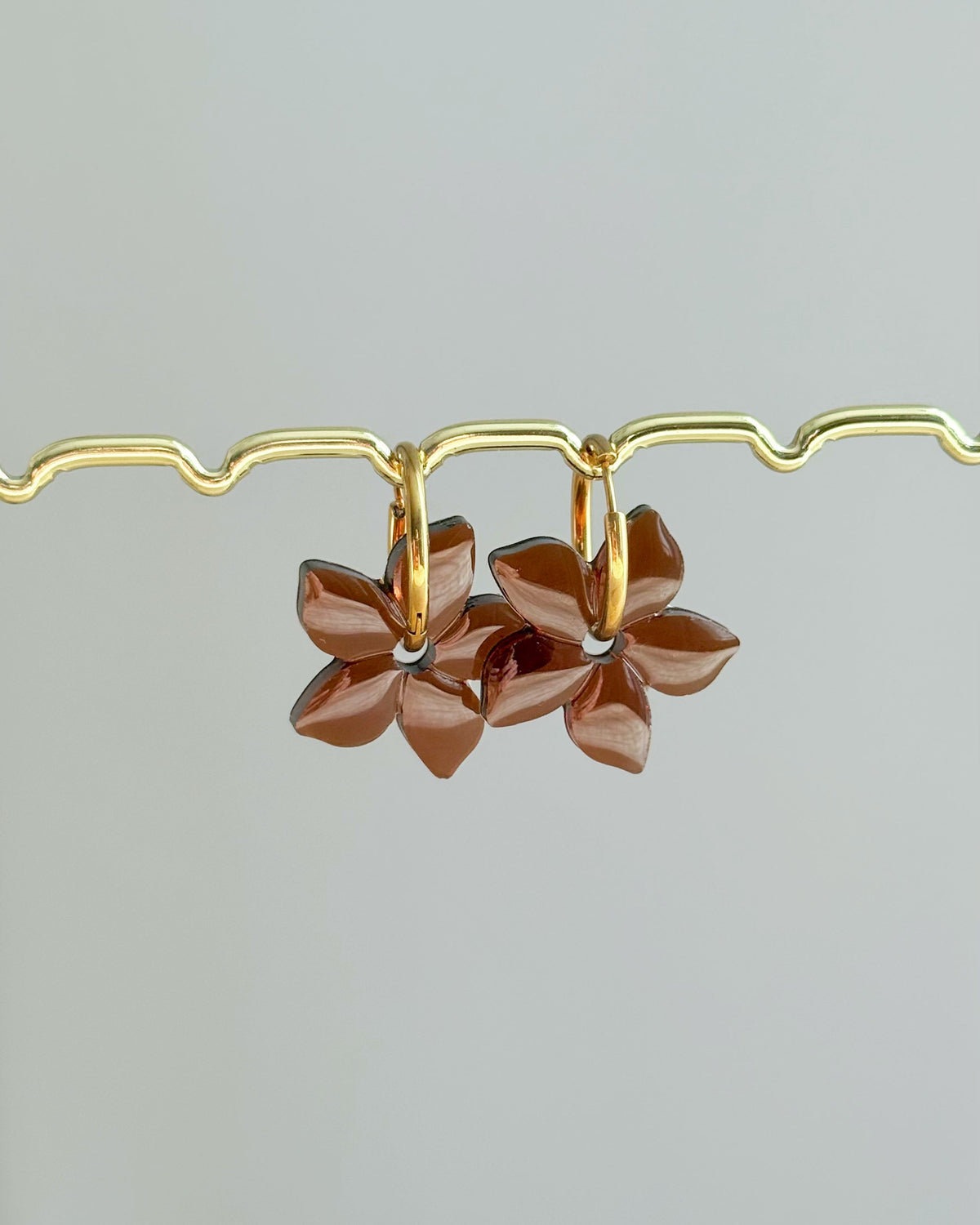 Créoles Monoï - marron transparent