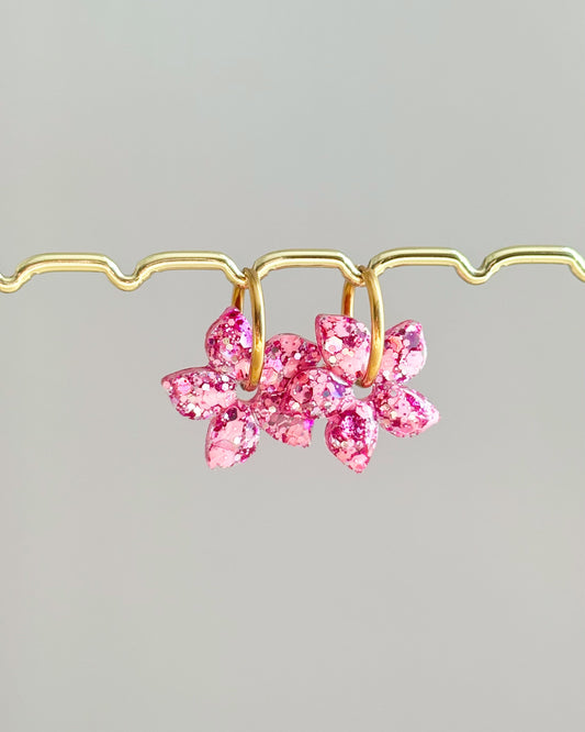 Créoles Monoï - rose & fuchsia