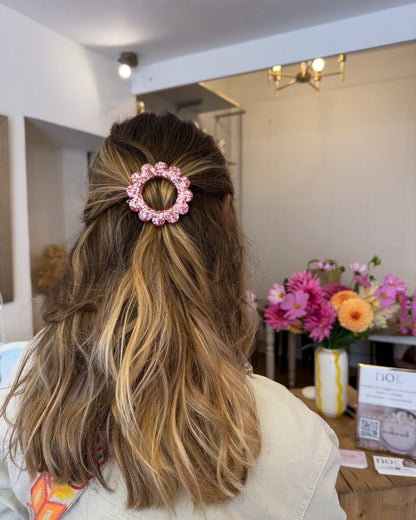 GRANDE barrette flower - rose bonbon