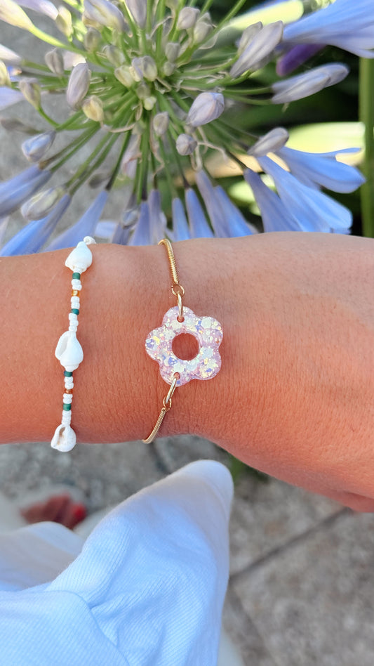 BRACELET Flowers - rose polaire