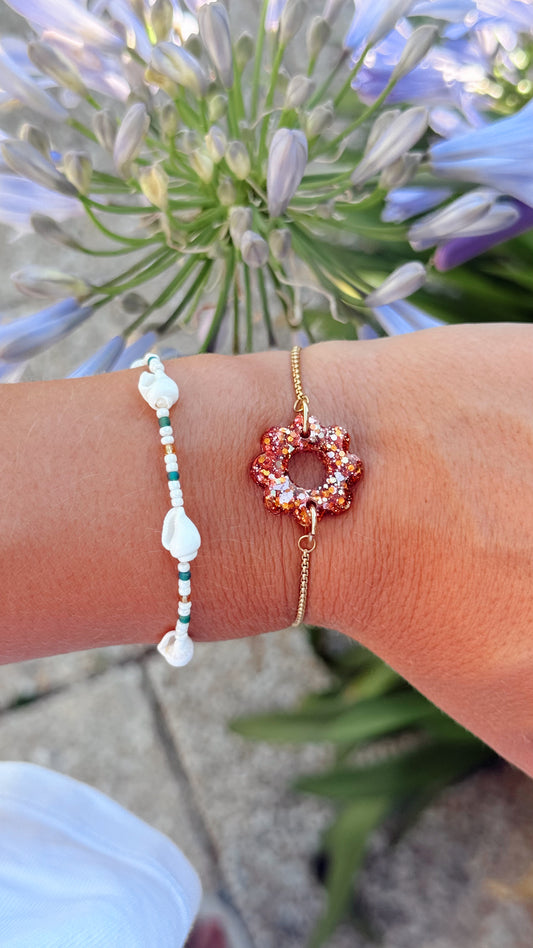 BRACELET SUNFLOWERS - cuivré rosé