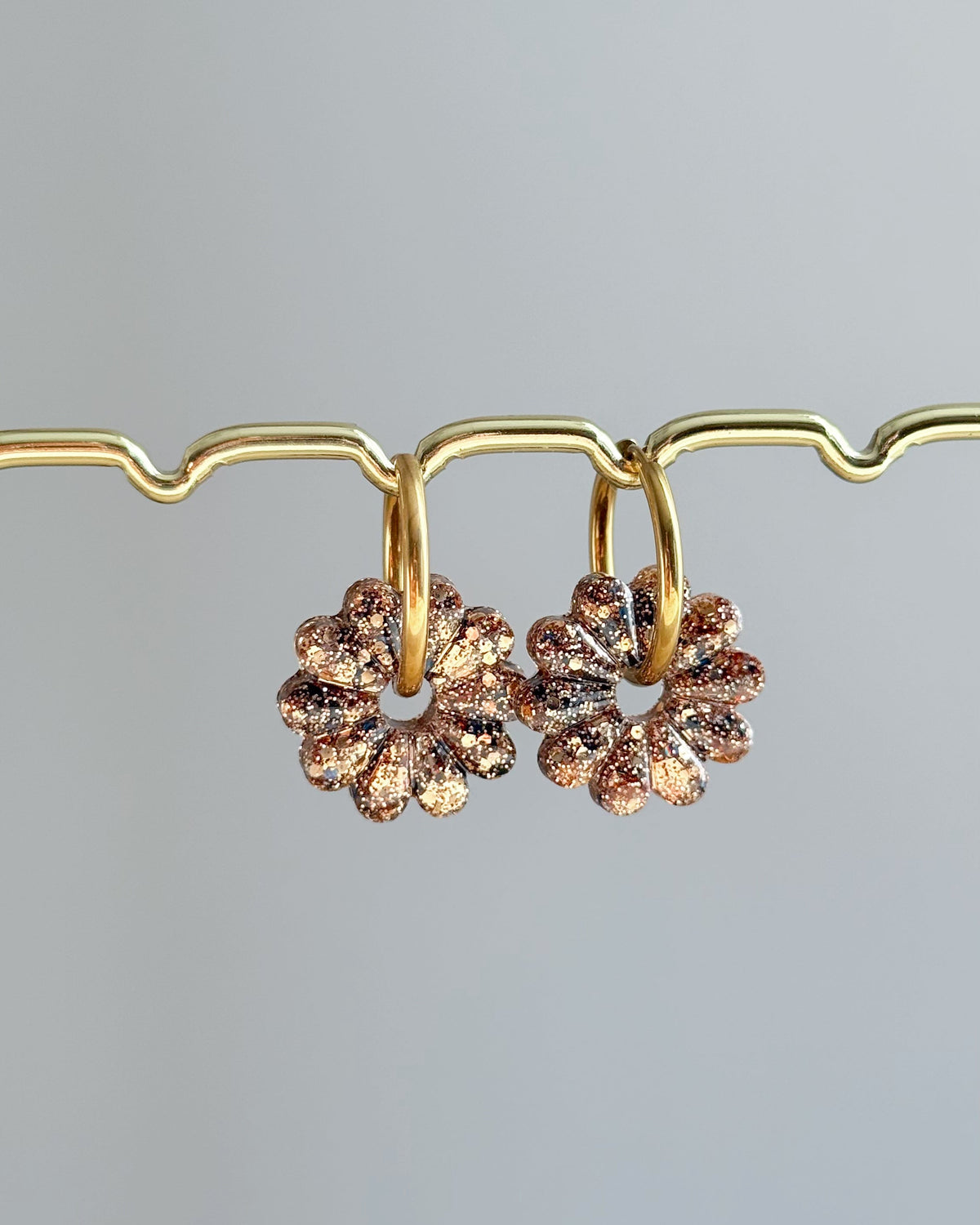 Créoles Rosa - bronze & noir