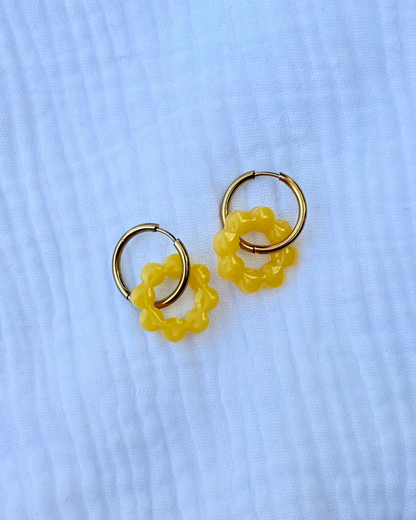 Créoles MOYENNES couronnes - jaune