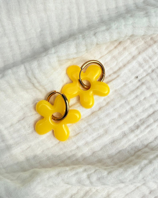 Créoles marguerites - jaune
