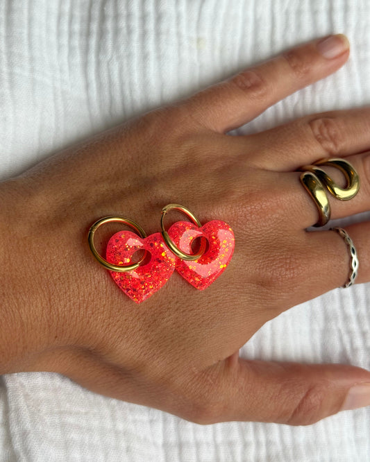 Créoles coeur - corail