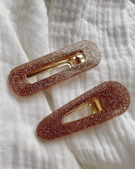 Barrette cheveux - marron caramel