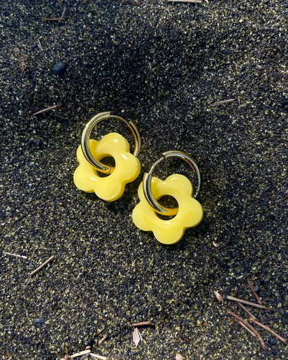 Créoles MOYENNES fleurs - jaune