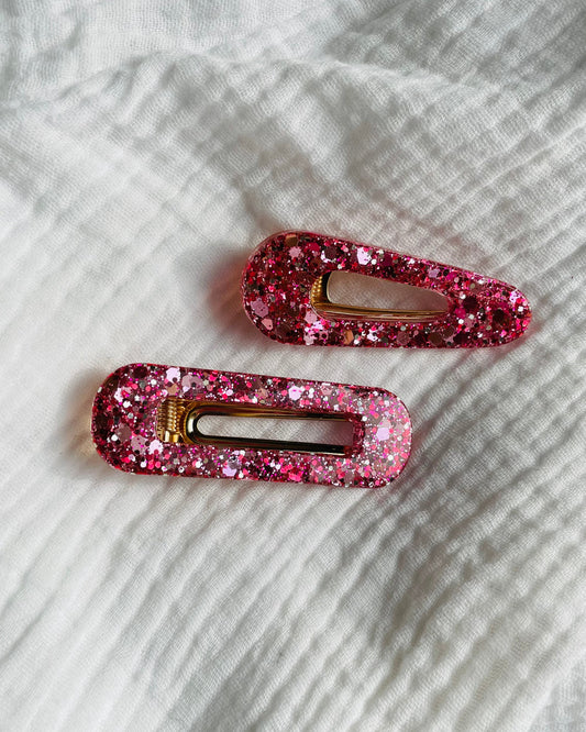 Barrette cheveux - rose fuchsia