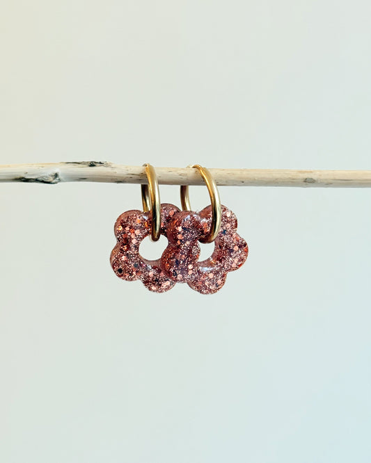 Créoles MOYENNES fleurs - terracotta