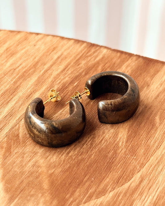 Créoles PALMA - chocolat nacré