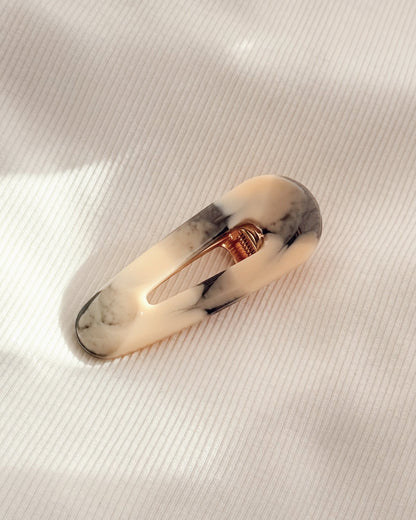 Barrette cheveux - marbrée beige grisé