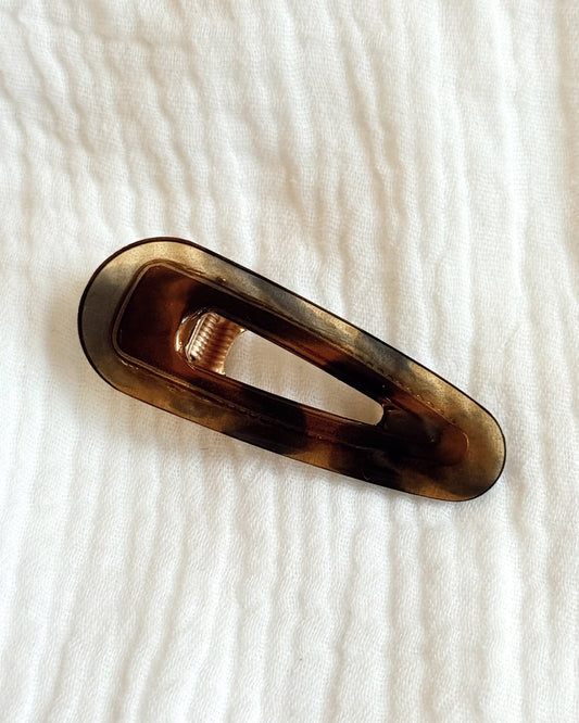 Barrette cheveux - marbrée marron