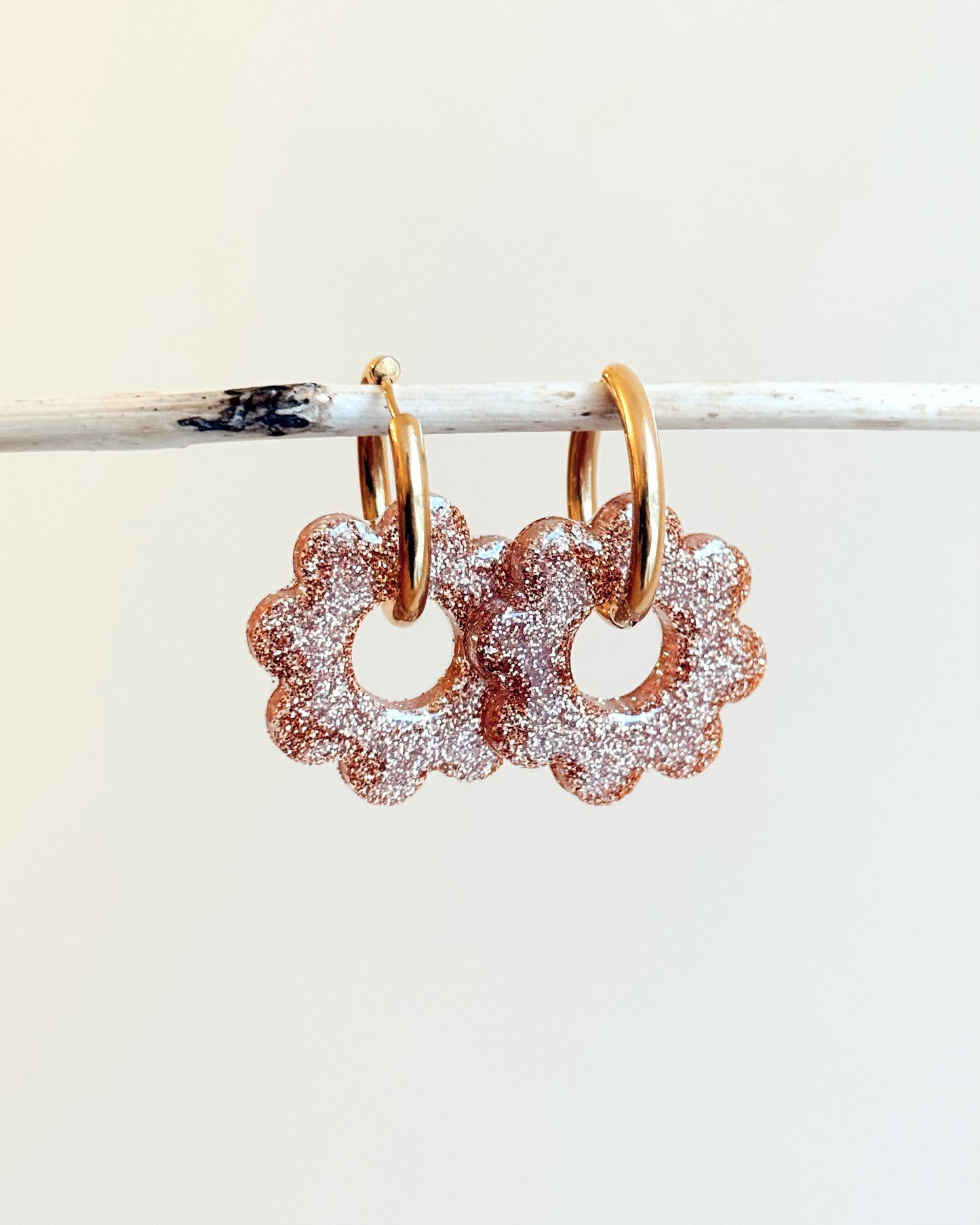 Créoles SUNFLOWER - marron caramel