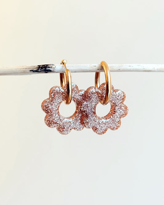 Créoles SUNFLOWER - marron caramel