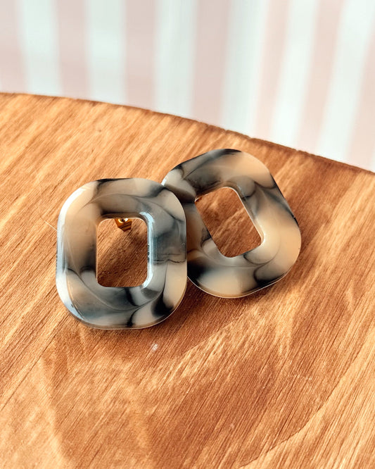 BOUCLES MIRA - marbrée beige & noir