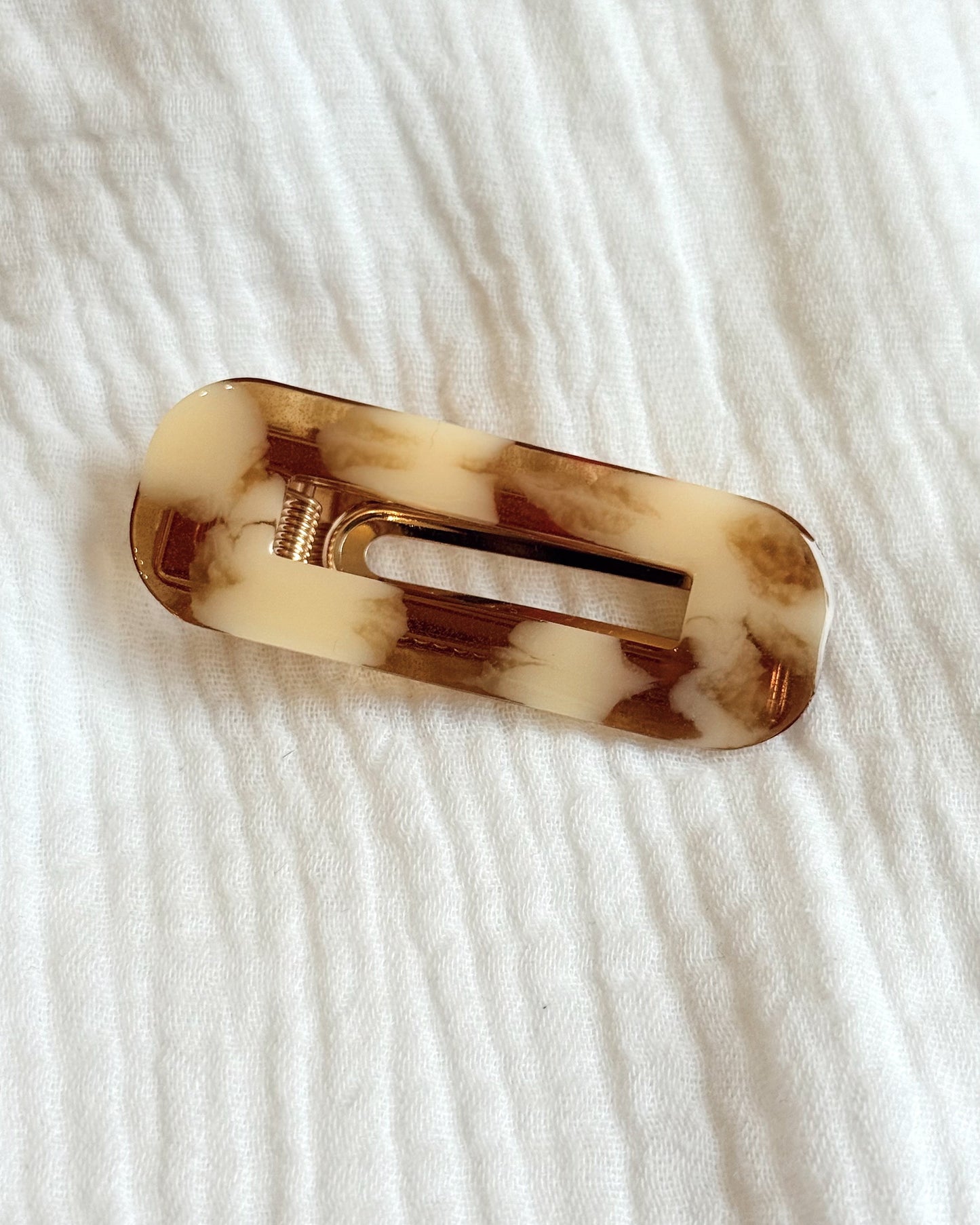 Barrette cheveux - marbrée beige & marron