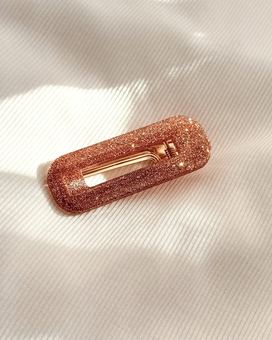 Barrette cheveux - marron caramel