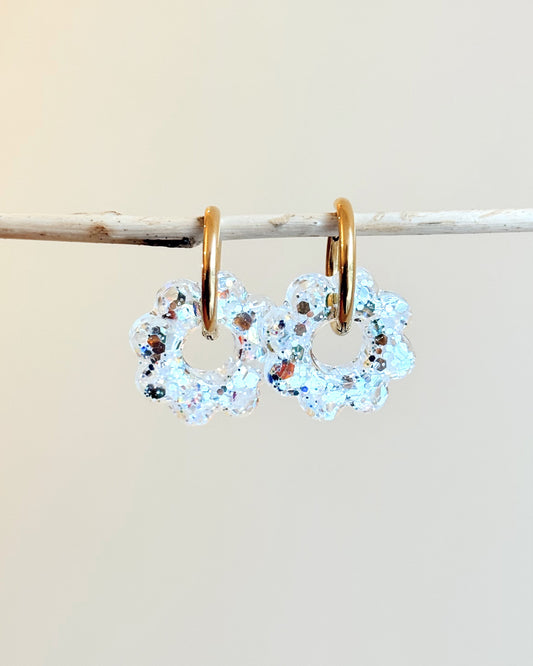 Créoles SUNFLOWER - blanc polaire