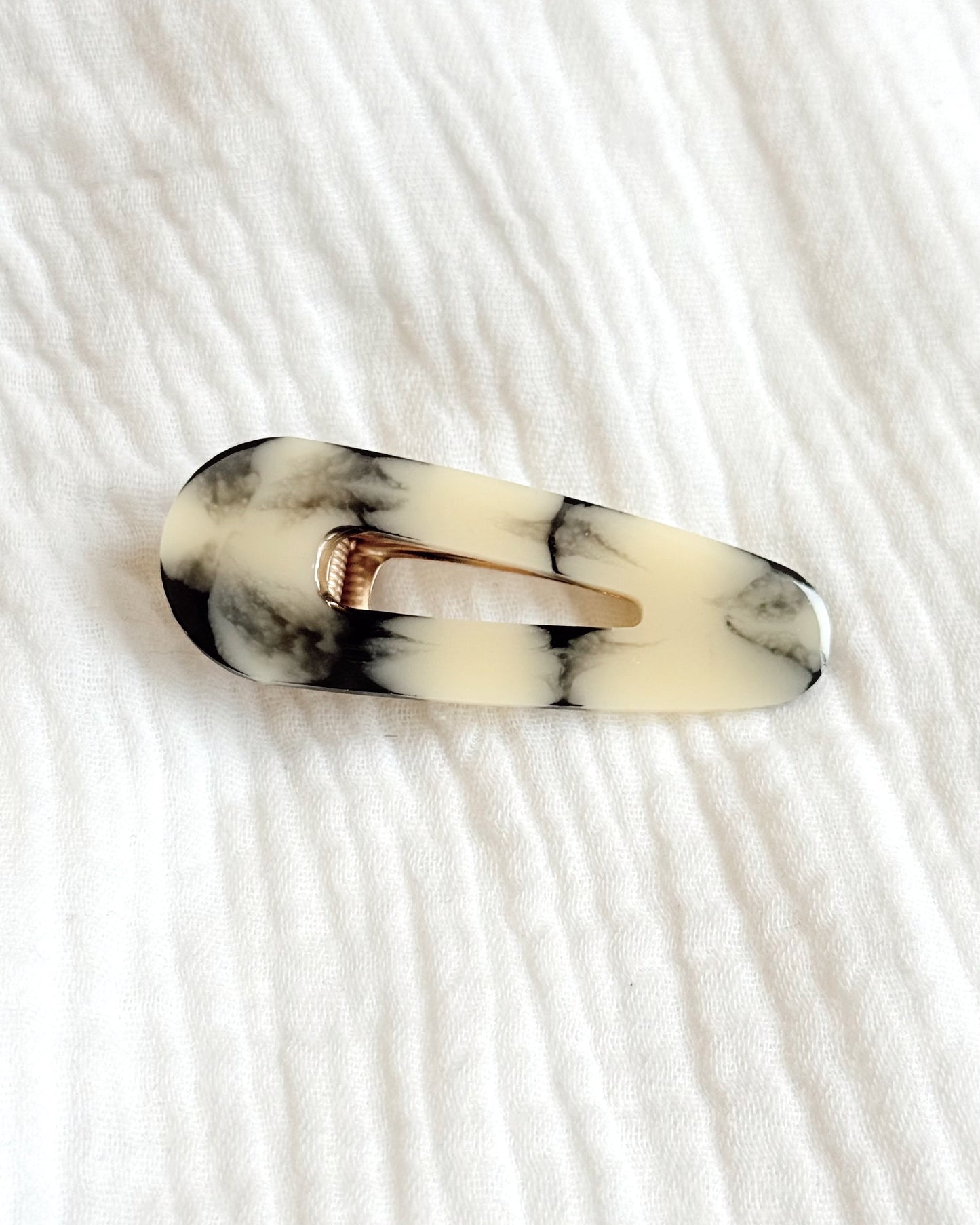 Barrette cheveux - marbrée beige grisé