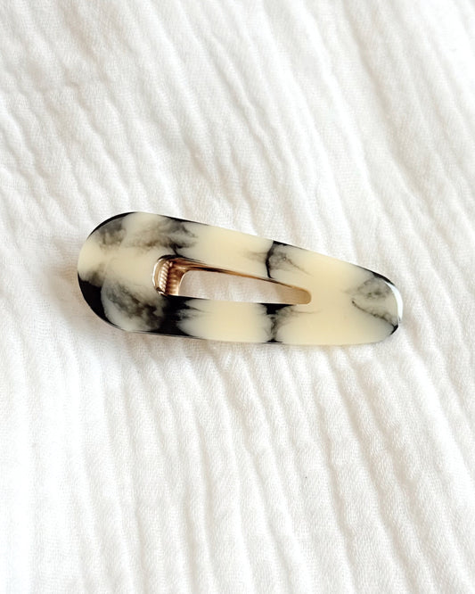 Barrette cheveux - marbrée beige grisé